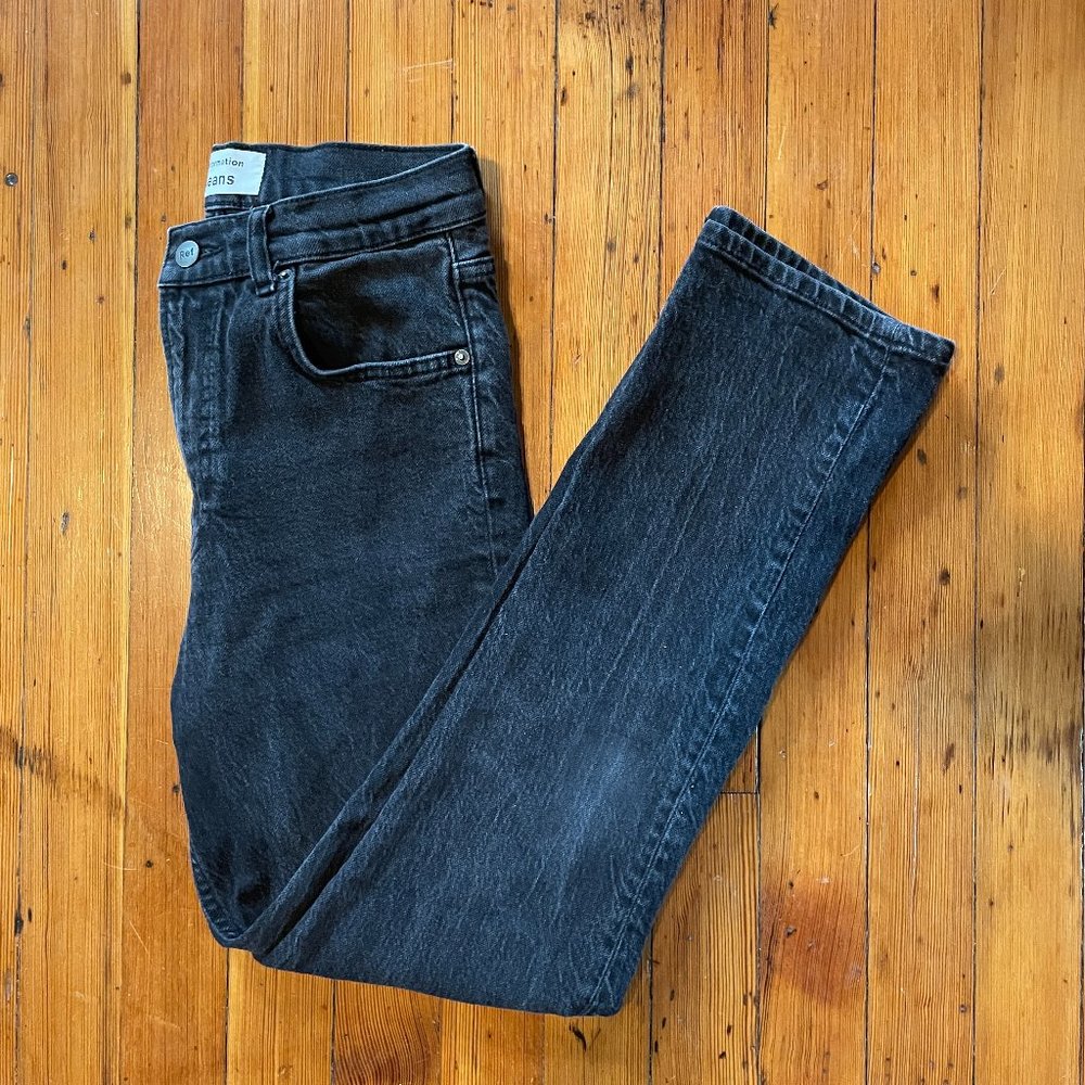 Reformation Liza High Rise Straight Black Jeans